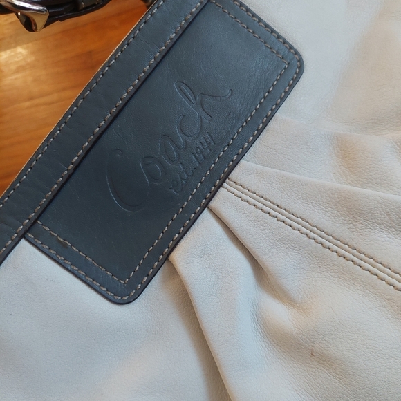 Leather White and Gray Coach Handbag  ( Bag C) - Picture 2 of 8